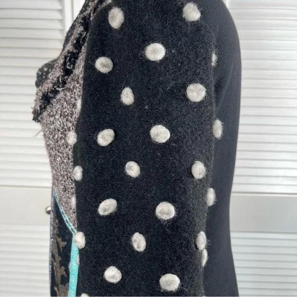 Dot Dot Couture Patchwork Knit Coat Jacket Size M NWOT - Picture 8 of 12